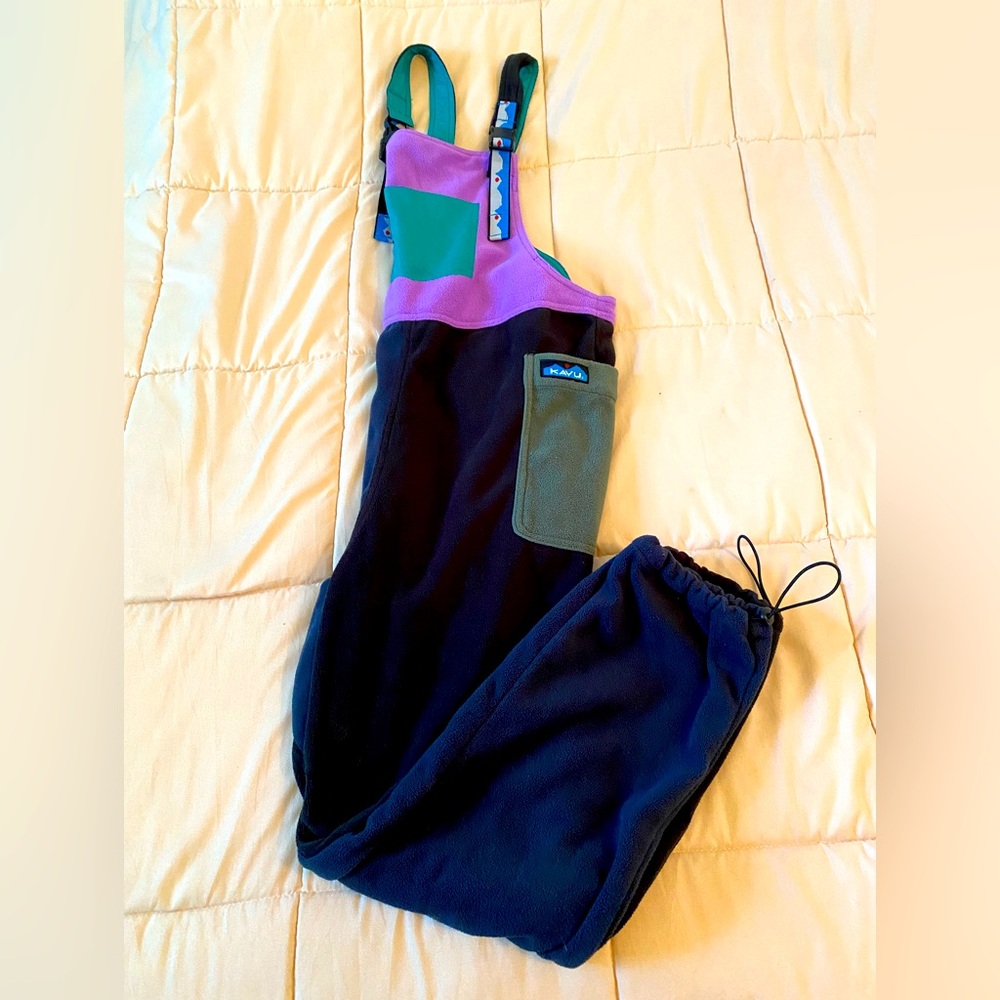 KAVU POCATELLO FLEECE COLORBLOCK OVERALLS *WORN ONCE*